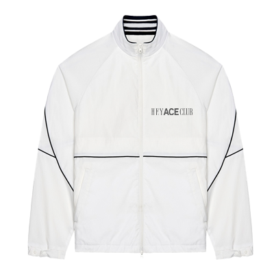 This is image that is white zip-up jacket
